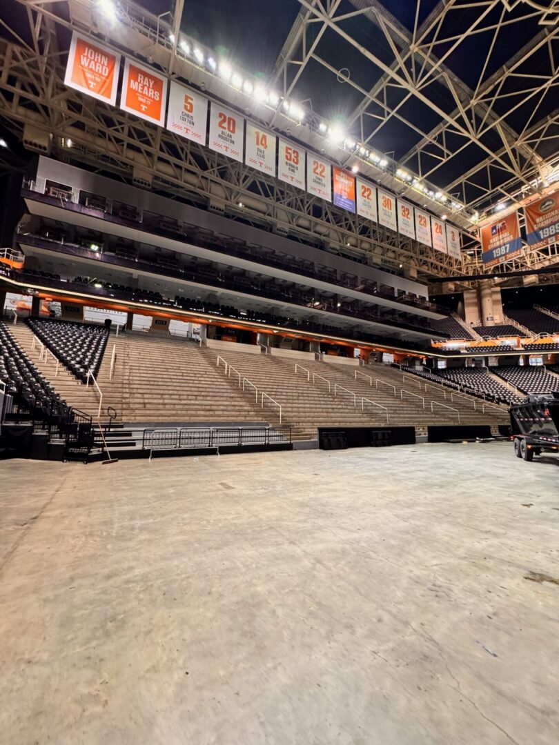 Empty sports arena with seating