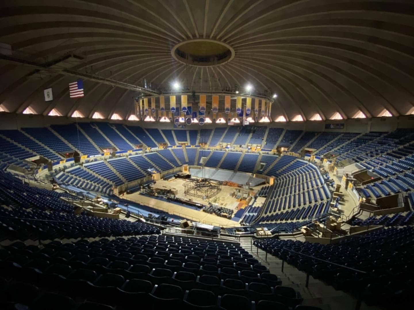 Interior of a large sports arena